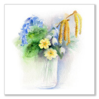 Spring Flowers in a Jam Jar