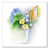 Spring Flowers in a Jam Jar